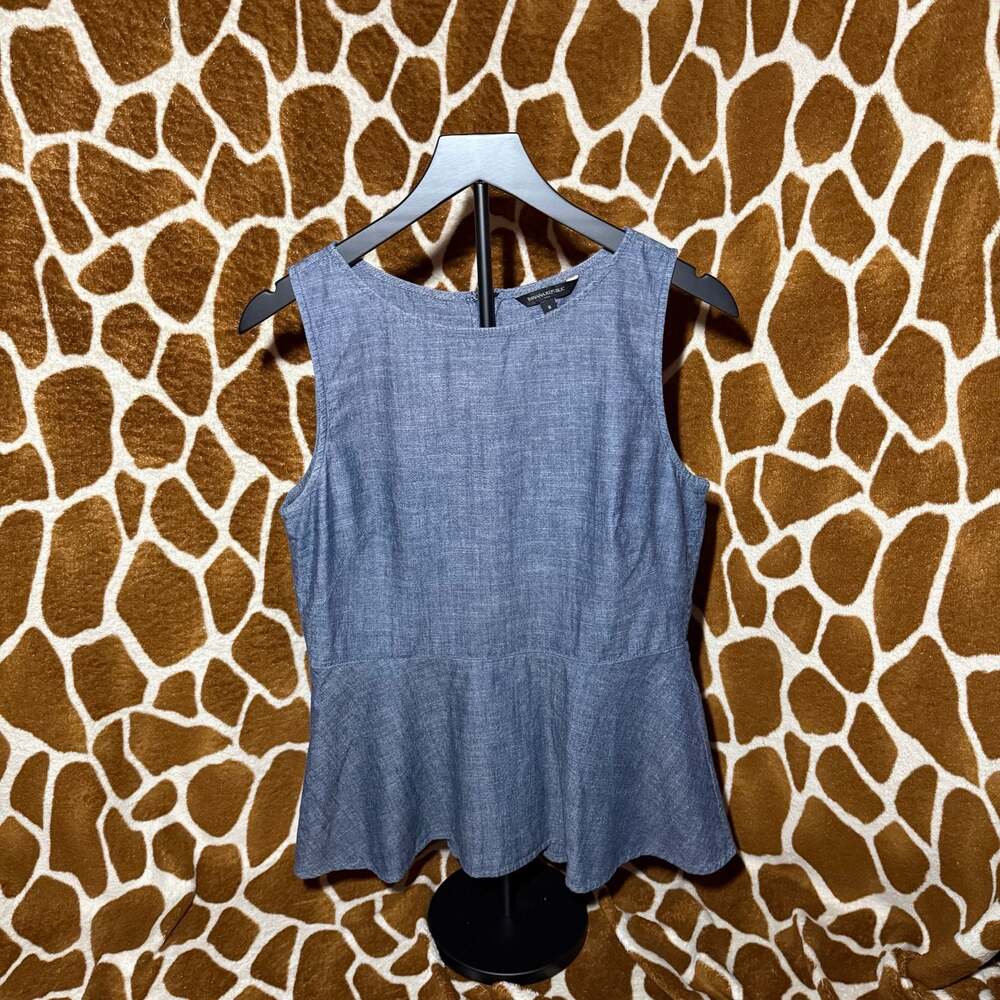 Banana Republic Chambray Sleeveless Peplum Top